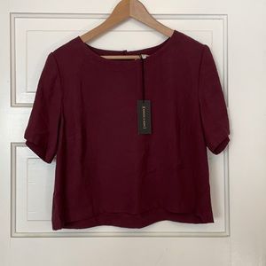 Purple maroon box crop blouse